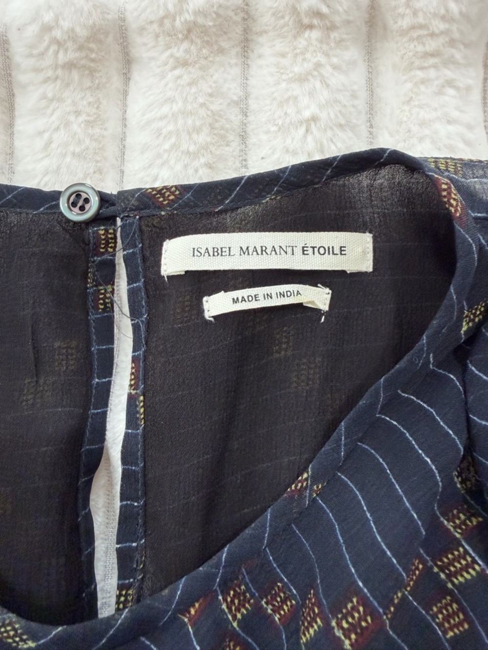 Isabel Marant Navy and Gold Knot-Front Mini Dress 100% silk - Picture 4 of 6